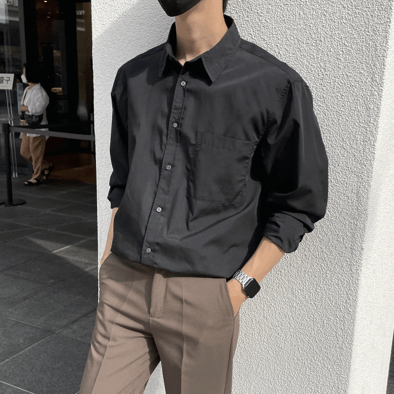 [1+1할인]라온 페이퍼오버 드레스 남자포켓셔츠 - 15color